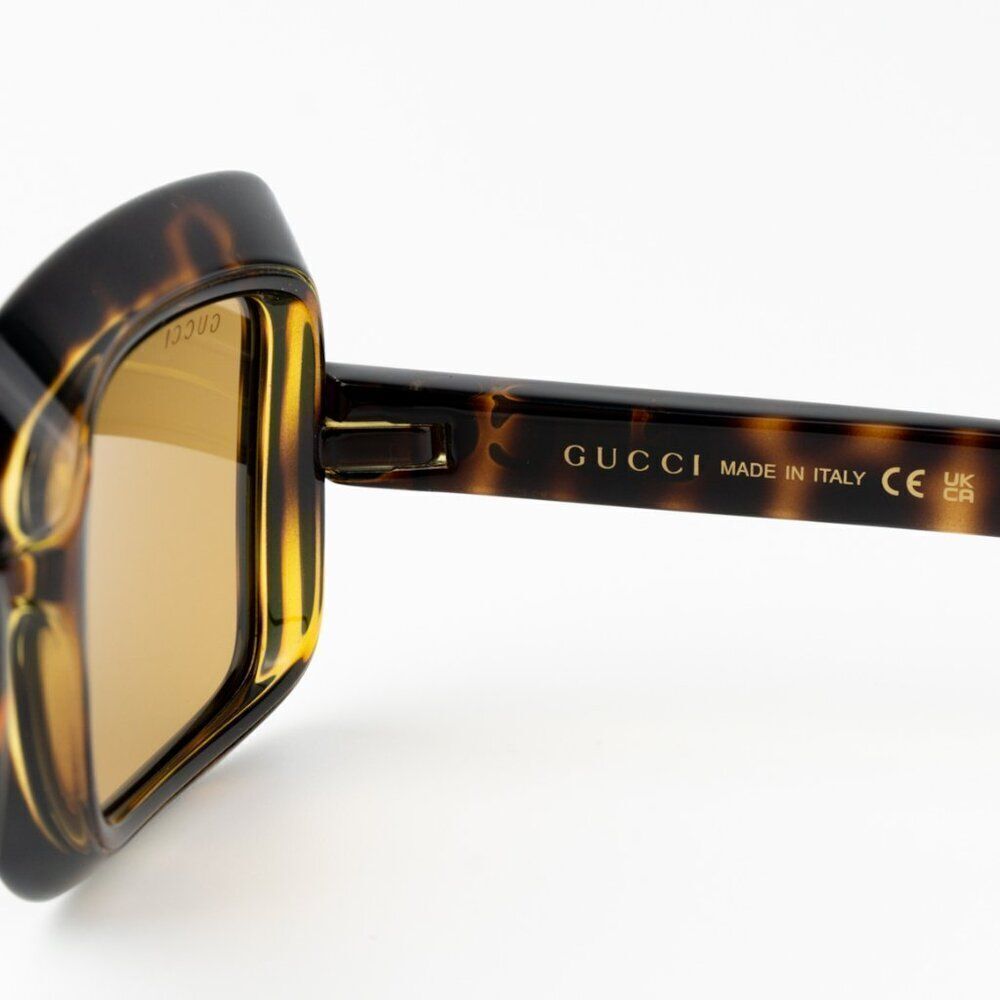 NEW Gucci GG1718S 002 Havana Brown Women Square Sunglasses GG 1718S - Picture 7 of 11
